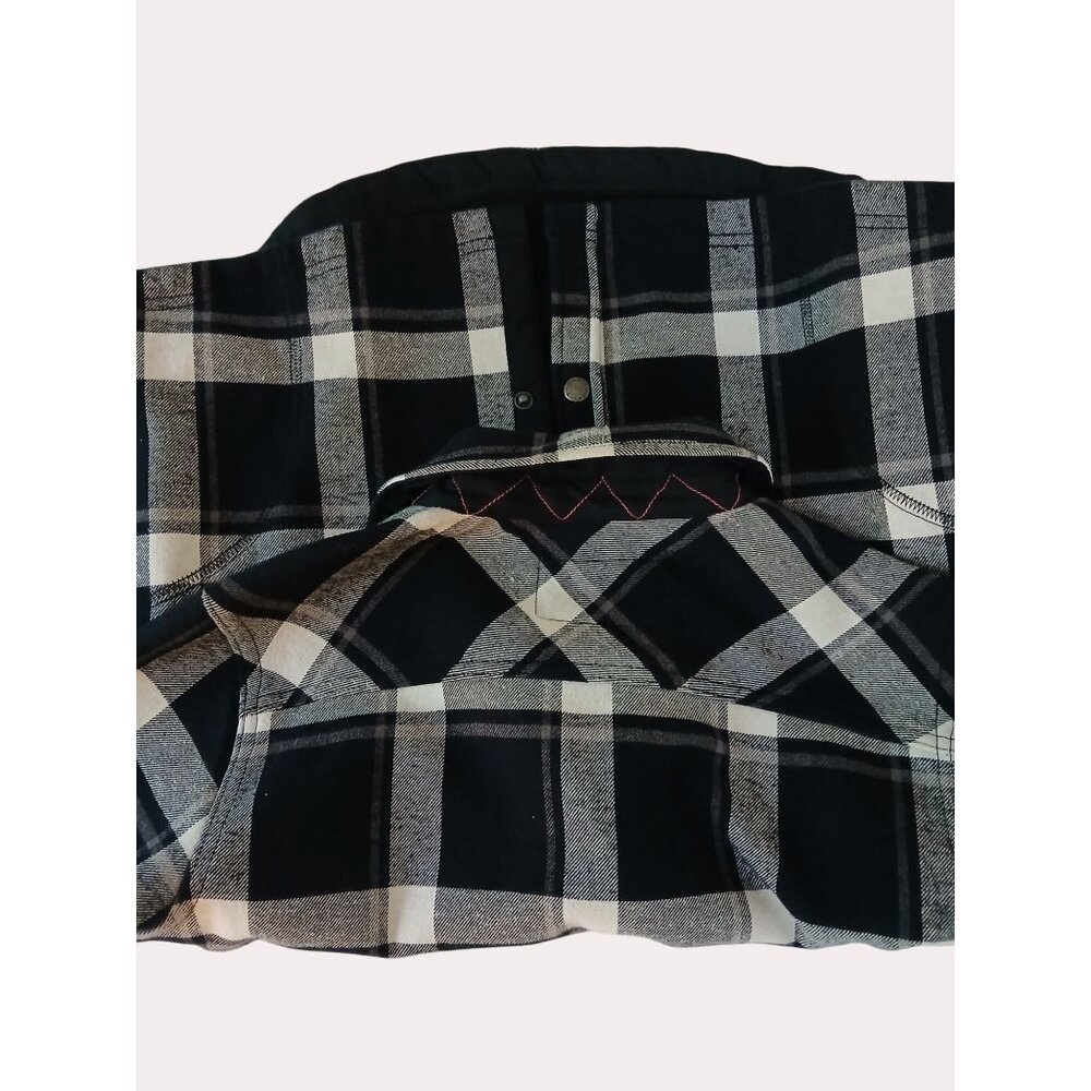Orvis Womens Plaid Flannel Shirt Jacket Black Gray Snap Button Front S Pockets - Picture 13 of 16